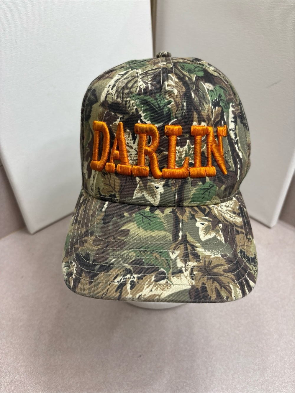 Darlin’ X Swimwear Camo Hat Cap Snapback Orange Spell Out Women Hunting Fishing